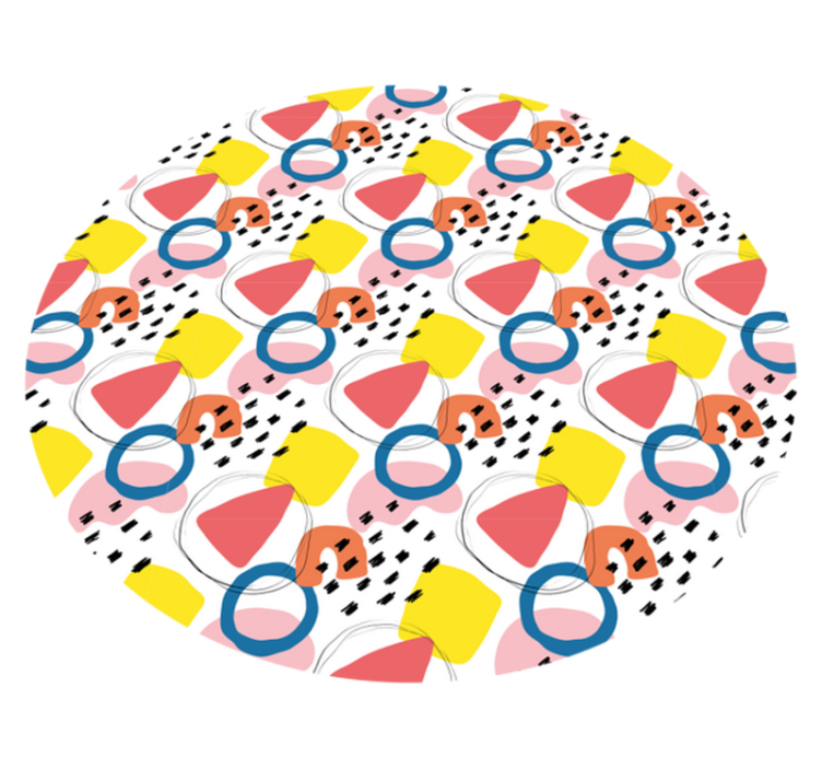 Vibrant Shape Arrangements minimal vinyl rug - TenStickers
