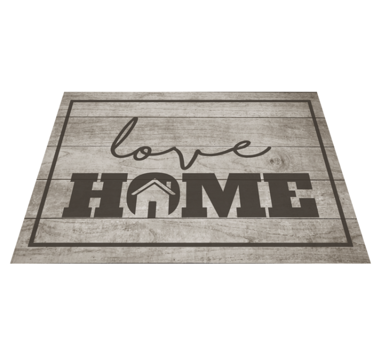 Custom rug wooden love home - TenStickers