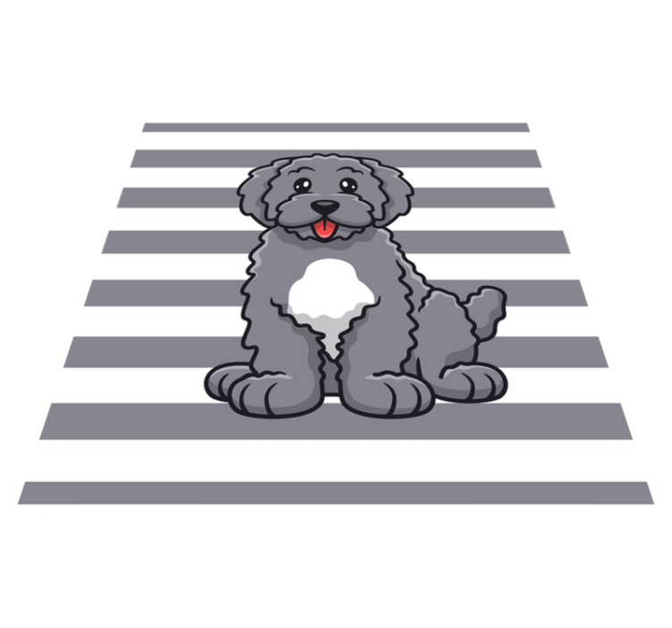 Cute Dog Illustration animal vinyl rug - TenStickers