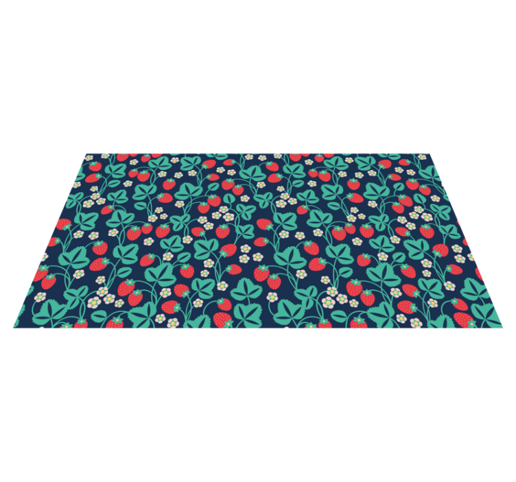 Strawberry Bloom Motivation floral vinyl rug - TenStickers