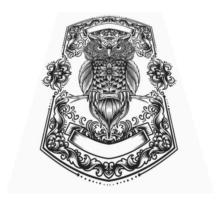 Intricate Owl Motif mandala vinyl rug - TenStickers