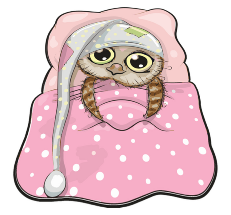 Cute Sleeping Owl kids vinyl rug - TenStickers