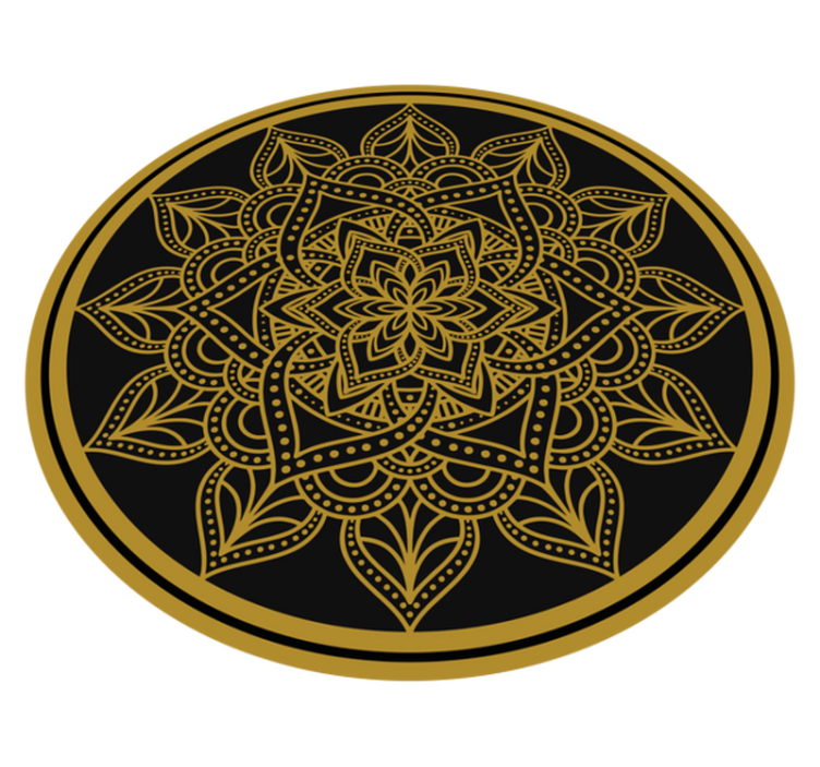 Golden Sun form mandala vinyl rug - TenStickers