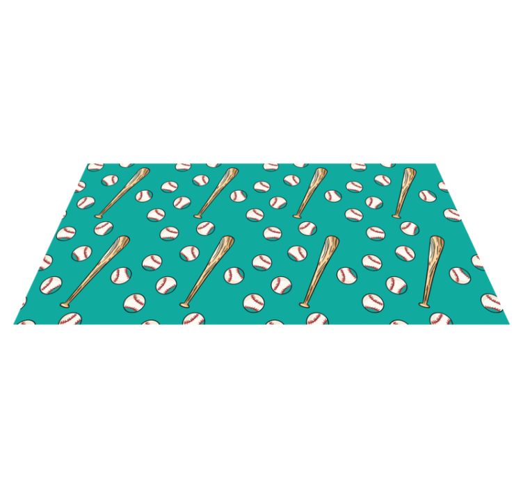 Baseball Pattern Fun game vinyl rug - TenStickers