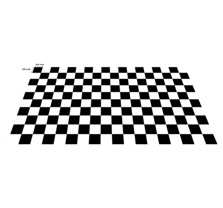 Black and white plaid geometric vinyl rug - TenStickers