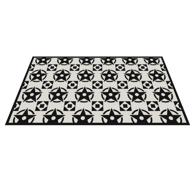 White background with black star tile carpet - TenStickers