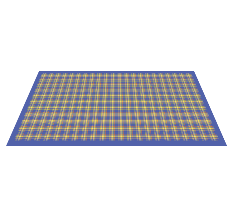 Yellow Plaid Pattern striped vinyl rug - TenStickers