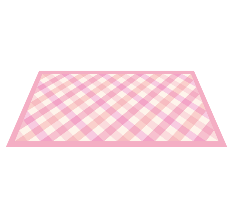 Pink Checkered Pattern striped vinyl rug - TenStickers