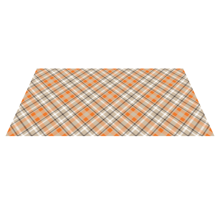 Plaid Pattern Orange striped vinyl rug - TenStickers