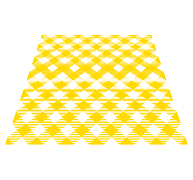 White and yellow plaid pattern square vinyl rug - TenStickers