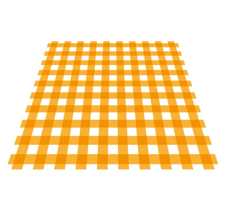 Orange and white patterned squares vinyl rug - TenStickers