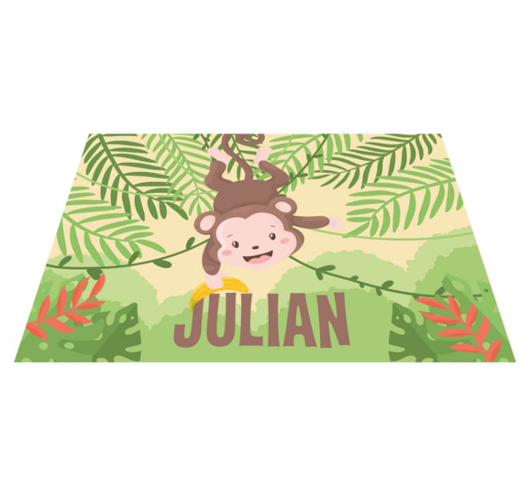 Playful Monkey Theme custom vinyl rug - TenStickers