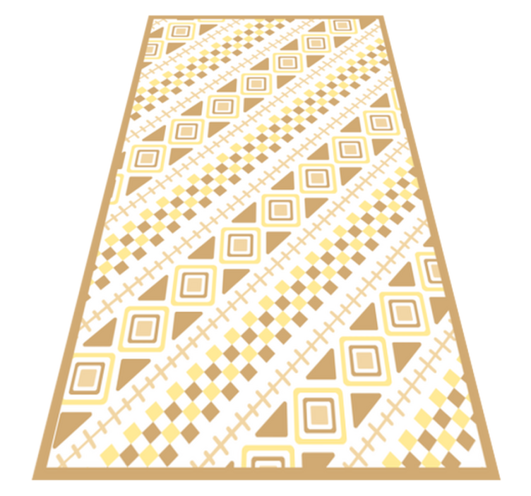 Yellow pattern mosaic geometric vinyl rug - TenStickers