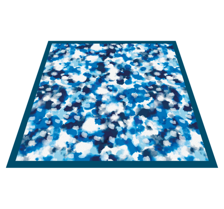 Blue cloud pattern kids vinyl rug - TenStickers