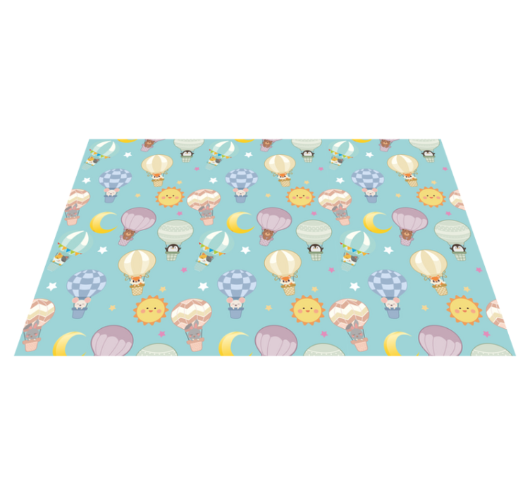 Whimsical Hot Air nursery vinyl rug - TenStickers