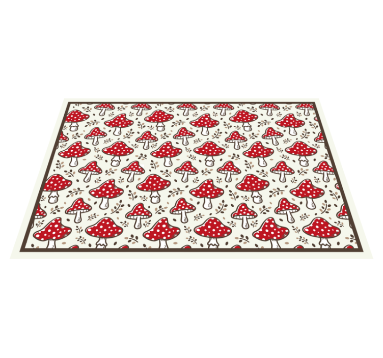 Playful Mushroom Motif nature vinyl rug - TenStickers