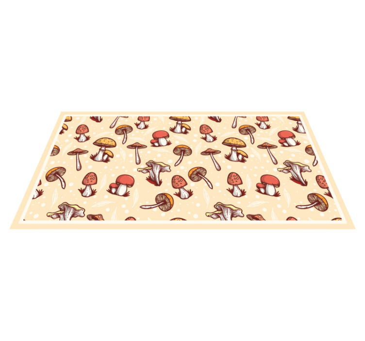 Colorful Mushroom Pattern nature vinyl rug - TenStickers