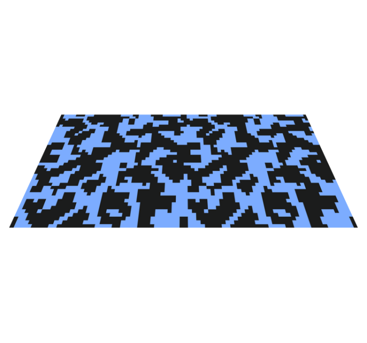 Pixelated Blue Pattern kids vinyl rug - TenStickers