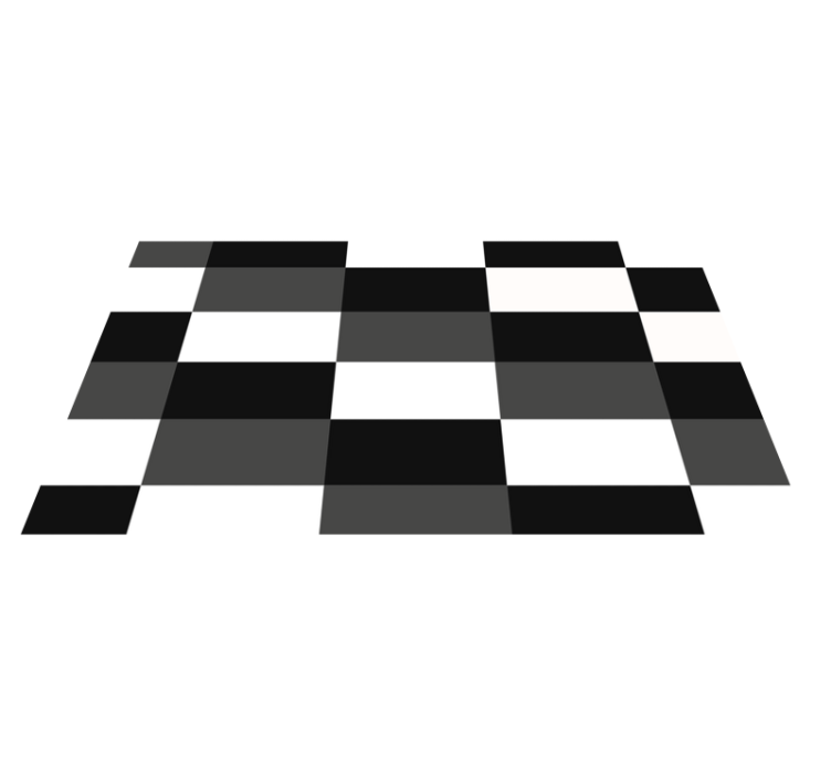 Black and white checker geometric vinyl rug - TenStickers