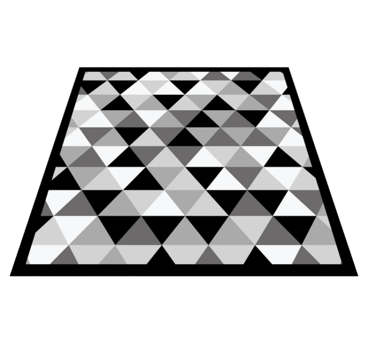 Grey triangle motif living room vinyl rug - TenStickers