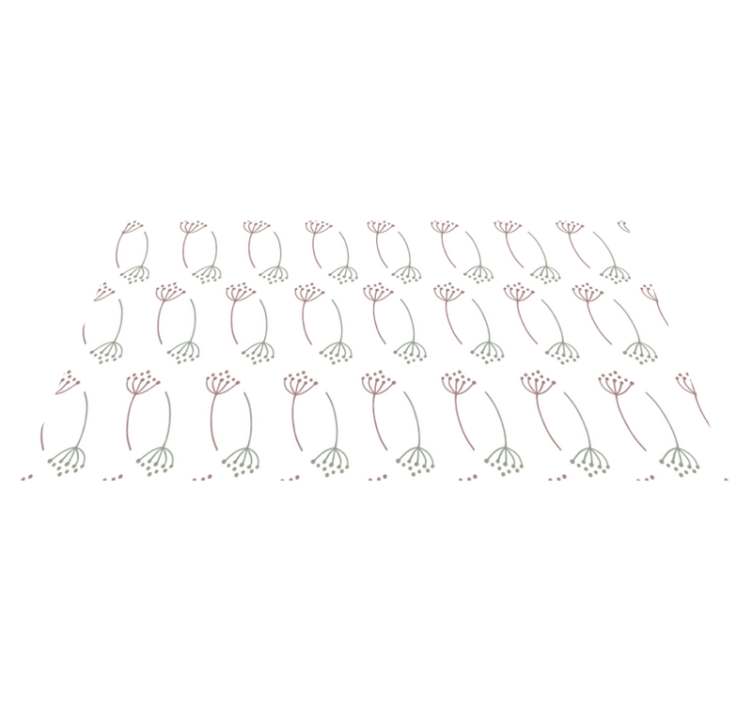 Floral stem pattern floral vinyl rug - TenStickers