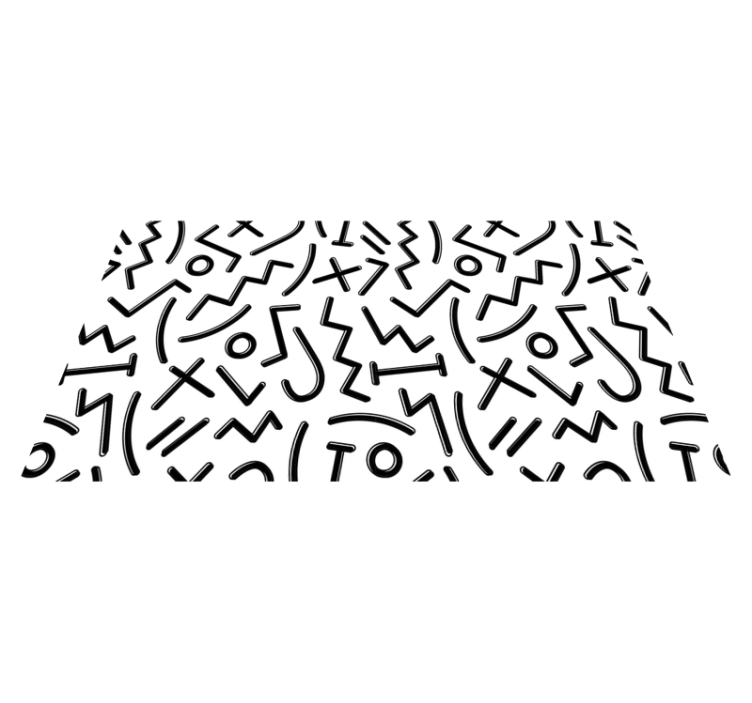 Youth black and white figures minimal rug - TenStickers