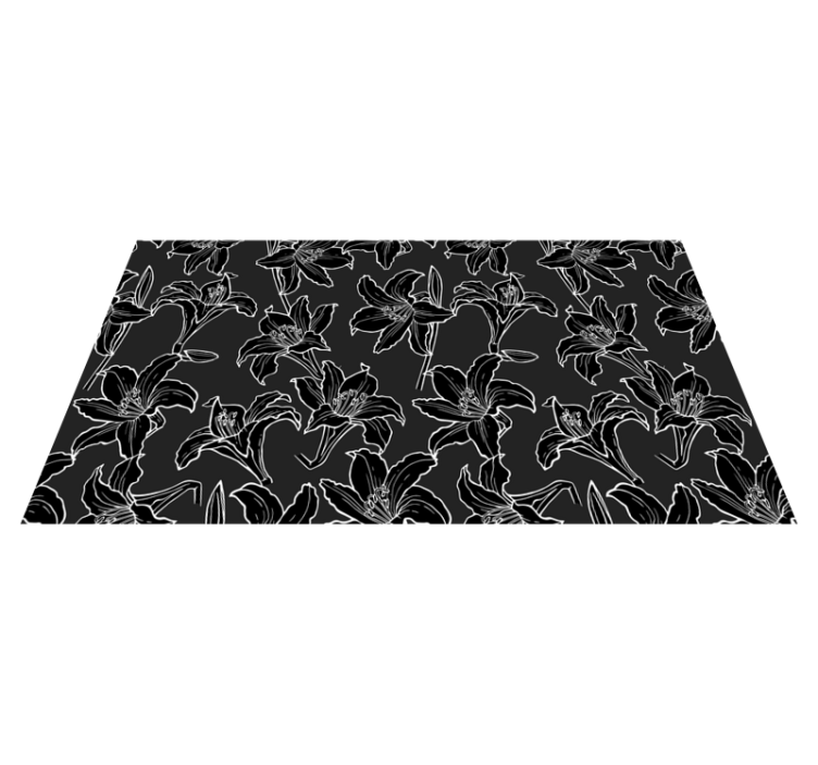 Dark Bloom Collection floral vinyl rug - TenStickers