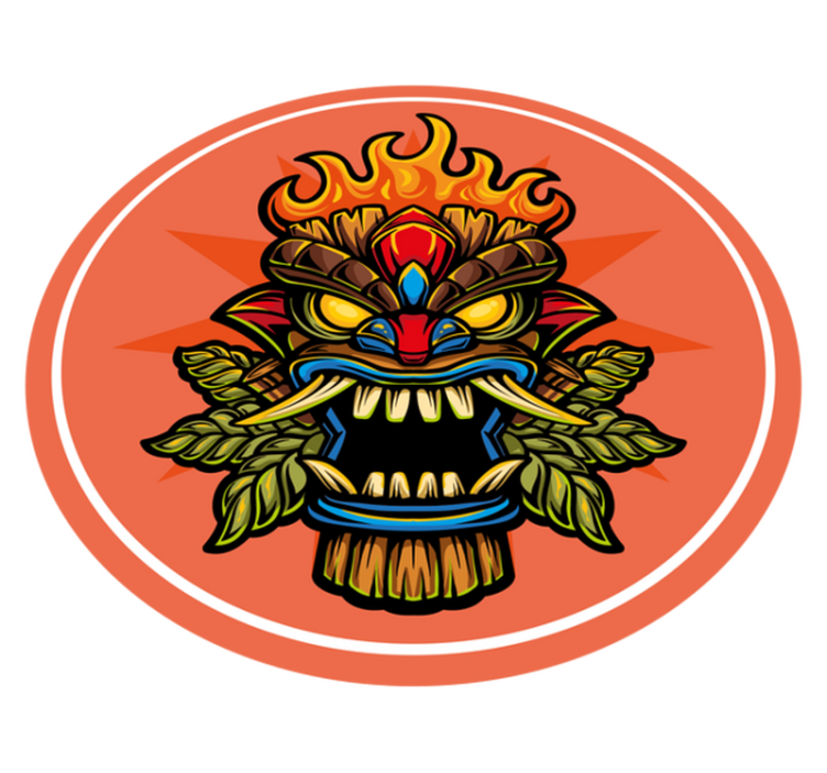 Teen vinyl rug tiki mask design - TenStickers