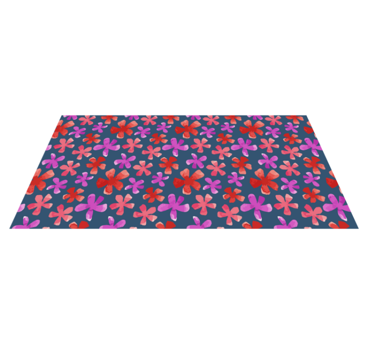 Purple and red patterns floral vinyl rug - TenStickers