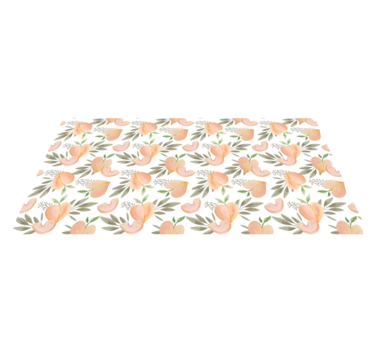 Peach Floral Arrangement kitchen vinyl rug - TenStickers