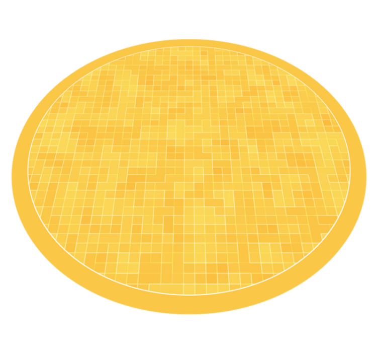 Yellow Mosaic Pattern geometric vinyl rug - TenStickers