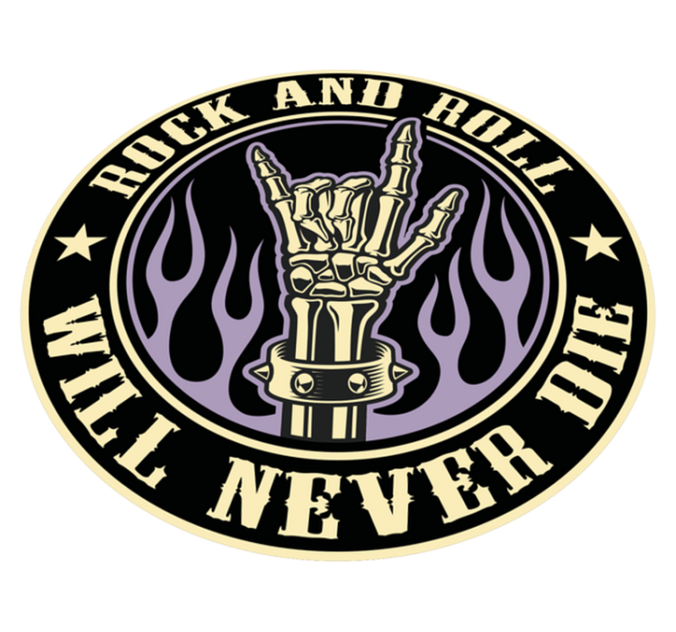 Rock Skeleton Hand circular vinyl rug - TenStickers