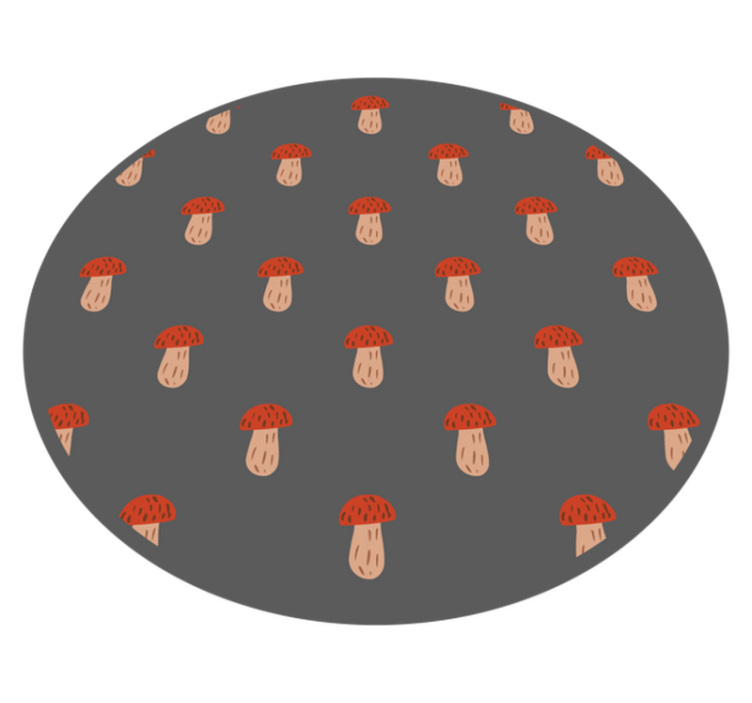 Mushroom Patterned Round kitchen vinyl rug - TenStickers