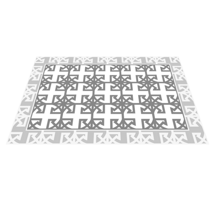 Grey and white intricate lines tile carpet - TenStickers