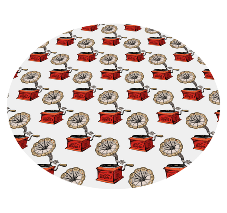 Textured vinyl rug retro music boxes - TenStickers