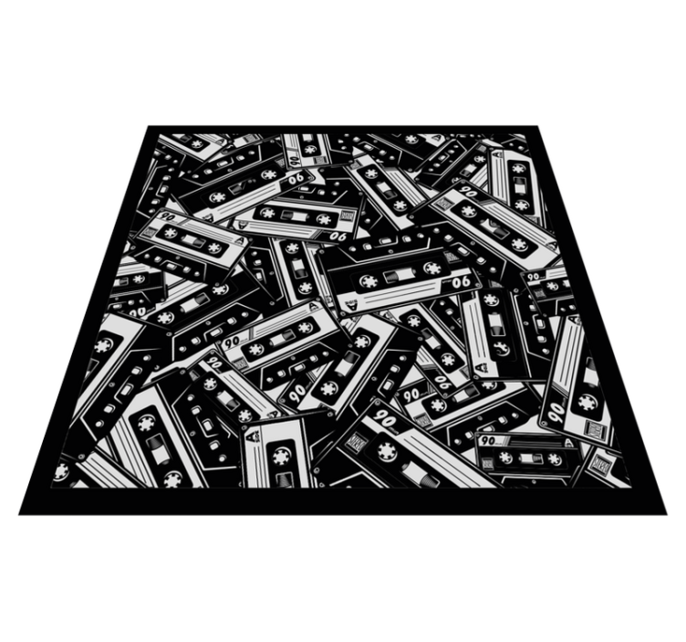 Cassette Tape Motif teen vinyl rug - TenStickers