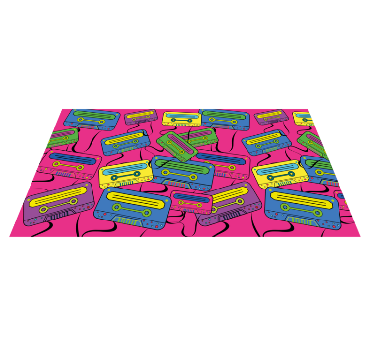 Vintage Cassette Motif teen vinyl rug - TenStickers