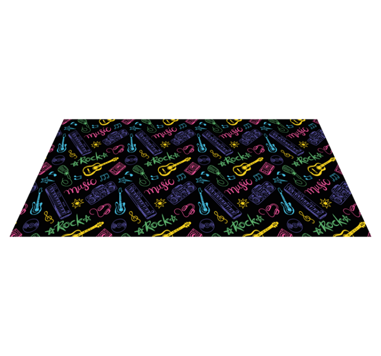 Rock Music Pattern kids vinyl rug - TenStickers
