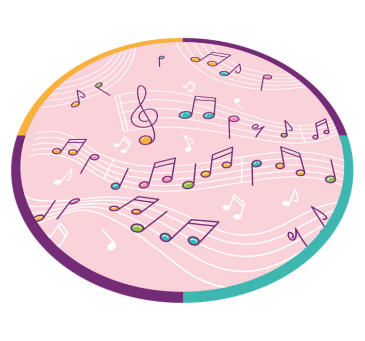 Musical Notes Motif teen vinyl rug - TenStickers