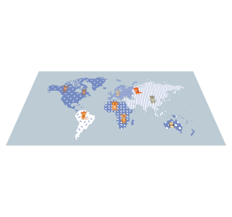 World Map Adventure kids vinyl rug - TenStickers