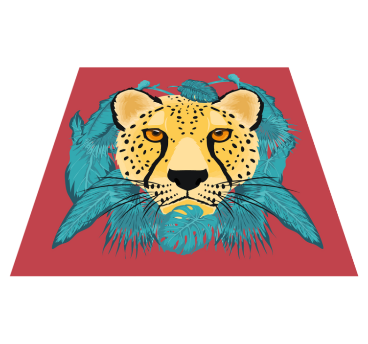 Wild Cat Portrait animal vinyl rug - TenStickers