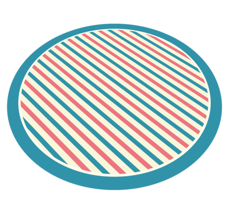 Vibrant Banded Round striped vinyl rug - TenStickers