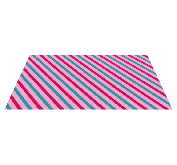 Striped vinyl rug in blue and pink diagonals - TenStickers