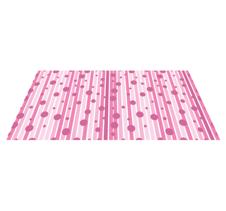 Pink Banded Dots striped vinyl rug - TenStickers