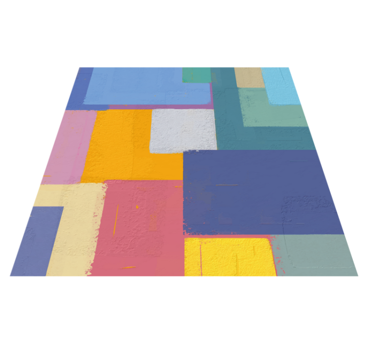 Vibrant geometric cubes geometric vinyl rug - TenStickers