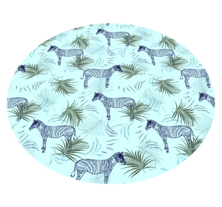 Animal vinyl rug zebra and leaves - TenStickers