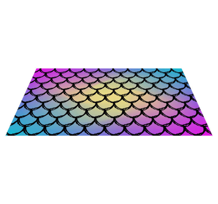 Colorful Scales Pattern kids vinyl rug - TenStickers