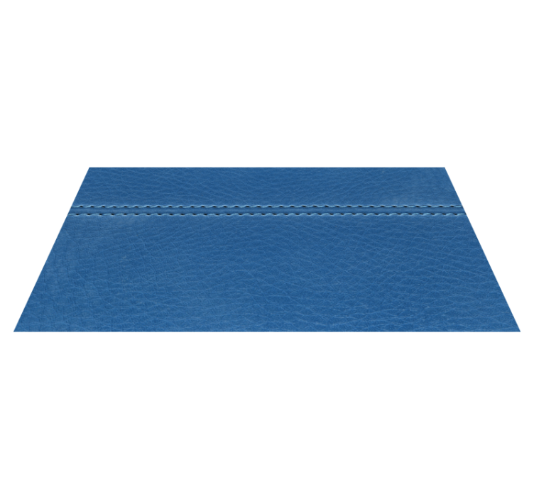 Blue Leather Stitching wood effect vinyl rug - TenStickers