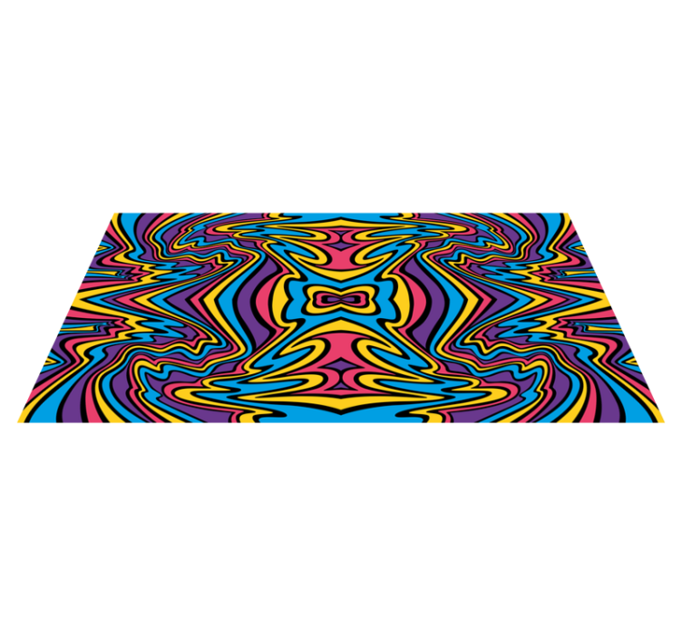 Psychedelic Swirl Pattern textured vinyl rug - TenStickers