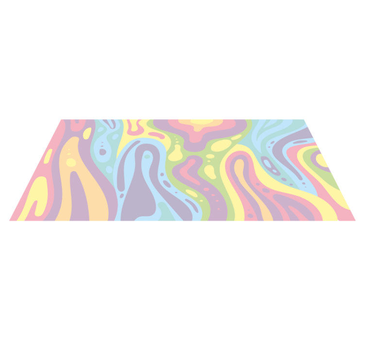 Colorful Abstract Waves kids vinyl rug - TenStickers